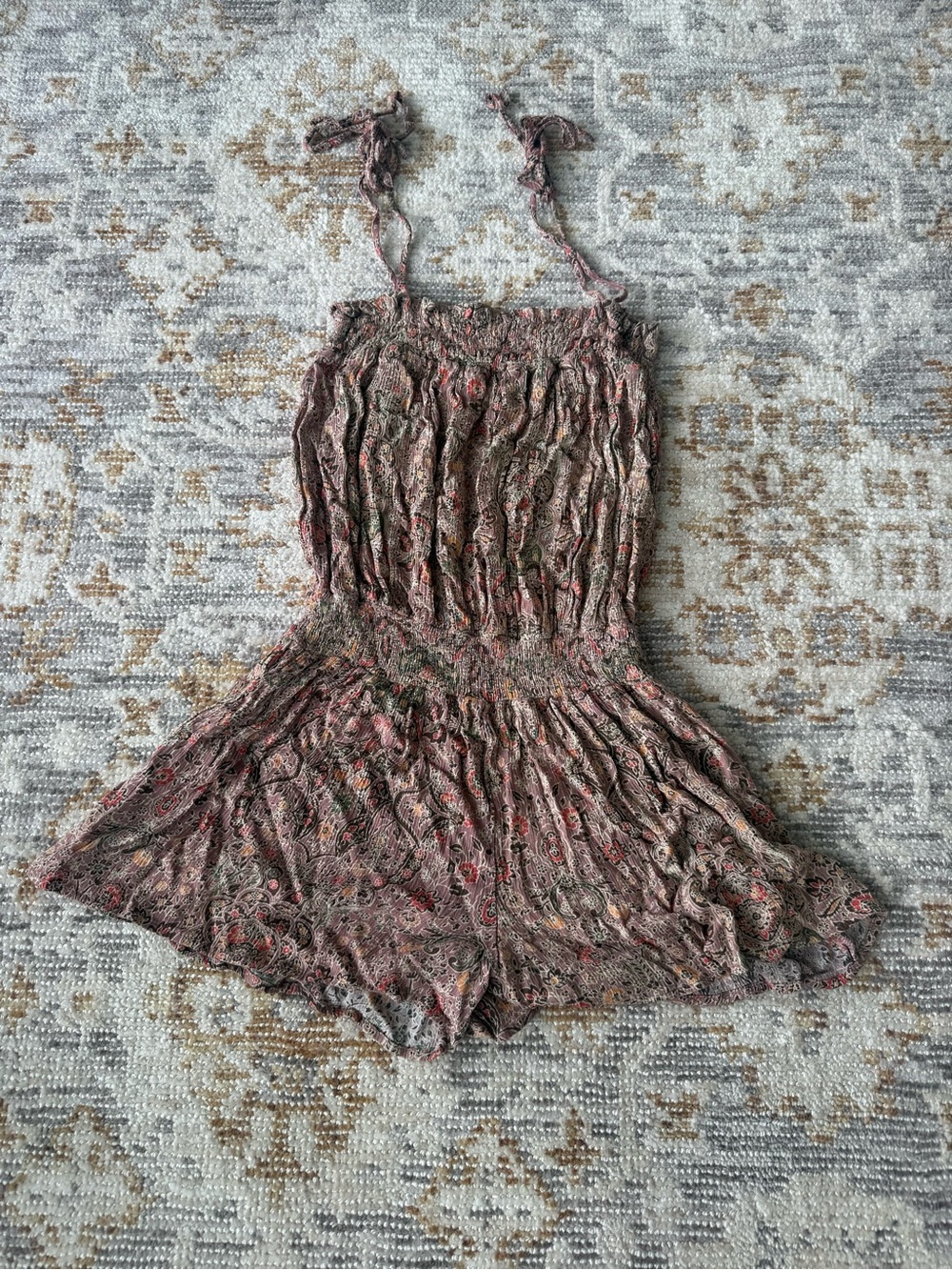 Storia Paisley Smocked Romper – Size Small